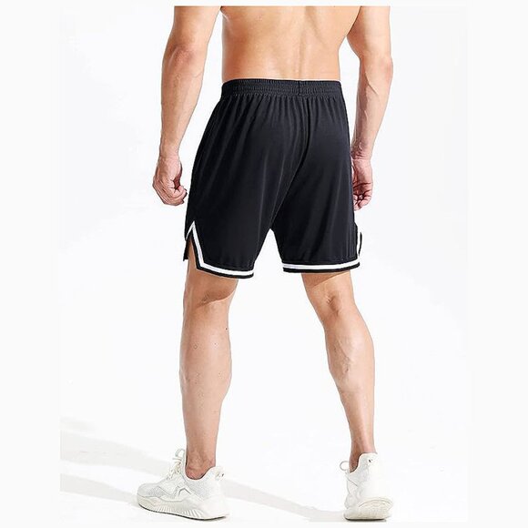 Men's 7 inch Lightweight Workout Running Shorts 6085# 3 Pack,black/Grey/Red - Picture 4 of 7